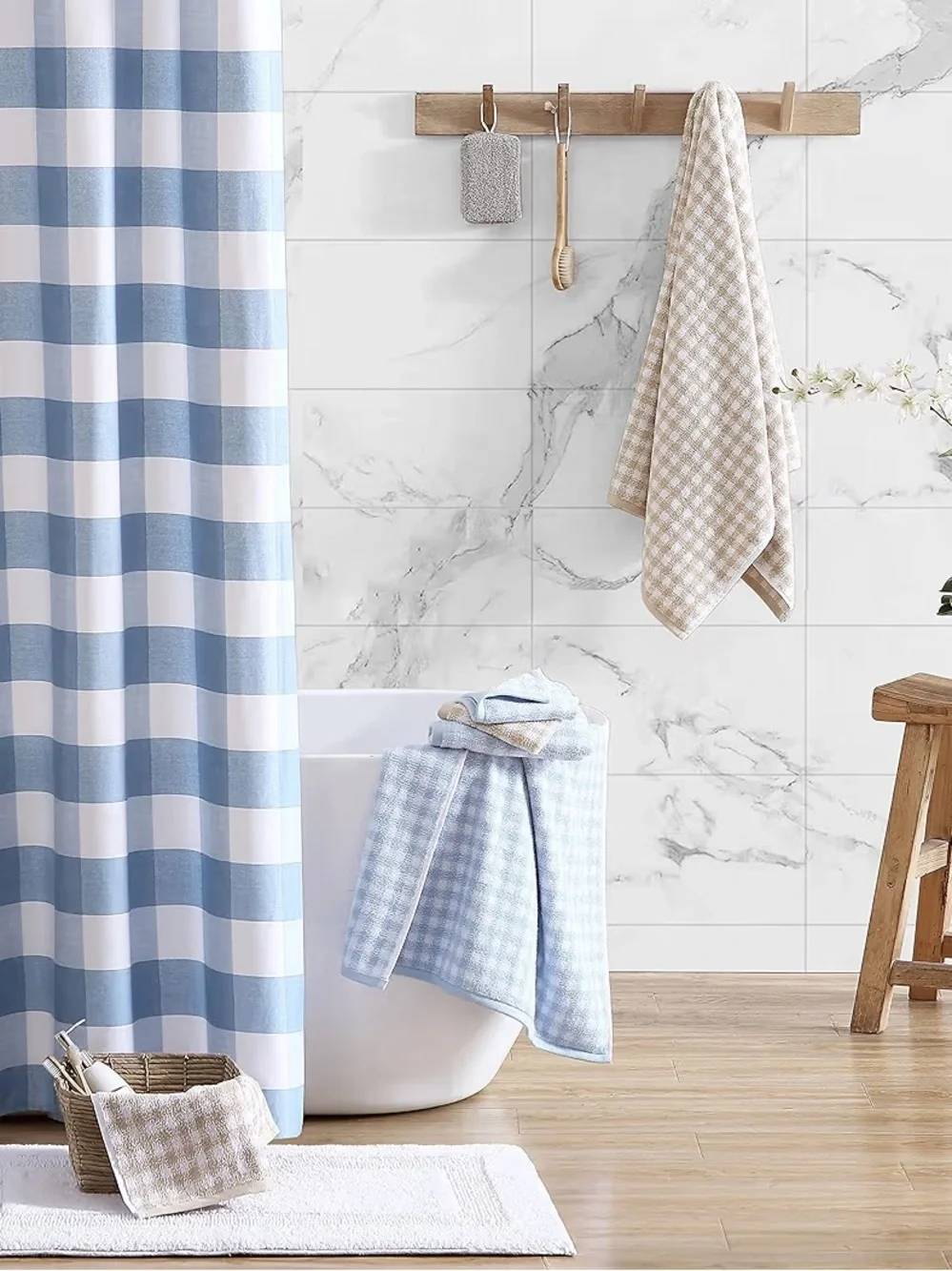 Laura Ashley - Bath Towels, Absorbent & Fade Resistant Cotton Ginny Blue,3-Piece